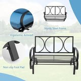 Giantex 2 Seats Glider Bench for Outside, Patio Glider Porch Loveseat w/Cushions & Powder Coated Steel Frame - Photo 7