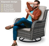 Belord Wicker Chairs 4 PC Outdoor Swivel Rocker Set, Patio Swivel Glider Chairs Set of 4 - Photo 4