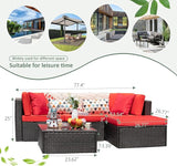 Devoko 5 Pieces Patio Furniture Sets All Weathevr Outdoor Sectional Patio Sofa Manual Weaving Wicker Rattan Patio - Photo 9