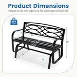 Tangkula 2-Person Outdoor Glider Bench, Patio Rocking Loveseat Chair with Metal Frame, Armrests - Photo 3