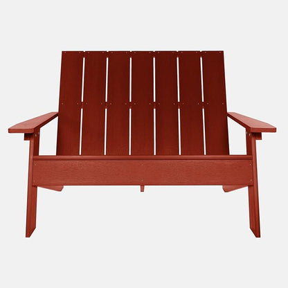 Highwood Italica Modern Outdoor Adirondack Loveseat, Rustic Red