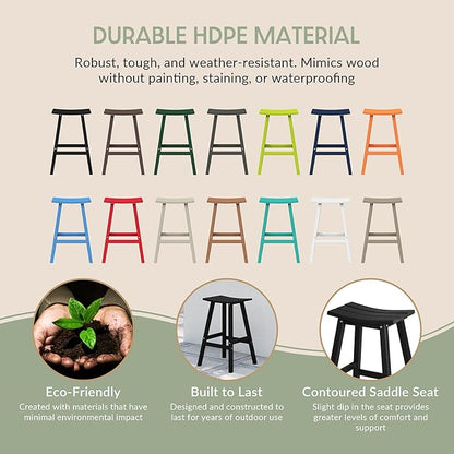 WestinTrends Malibu Malibu 29 Inch High Backless Seat Bar Stools (Set of 3), Black