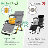 Suteck Oversized Zero Gravity Chair, 29In XL Outdoor Recliner Chair w/Removable Cushion&Headrest - Photo 6