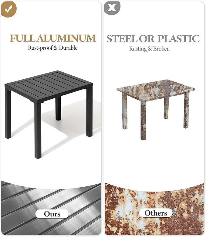 Crestlive Products Aluminum Outdoor Side Table Set of 2 - Photo 4