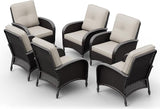 Joyside Wicker Patio Chairs, 6 Piece Rattan Outdoor Furniture with Thickened Cushions, High Back, Deep Seating - Photo 8