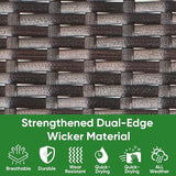 Outdoor Wicker Patio Dining Chairs with Padded Cushions Set of 4: Porch Rattan Chairs Club Chairs with High Back and - Photo 7