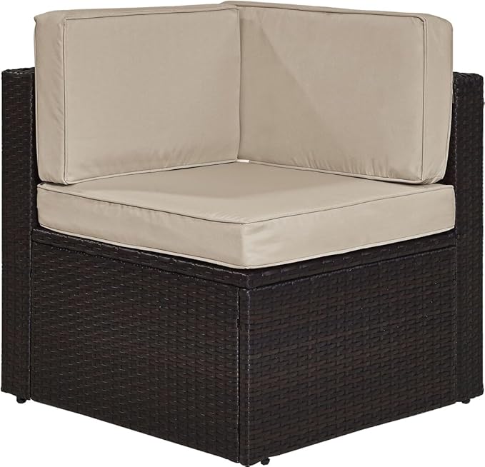 Crosley Furniture Palm Harbor Corner Outdoor Sectional Chair, Wicker Patio Chairs for Porch, Deck, Backyard - Photo 1