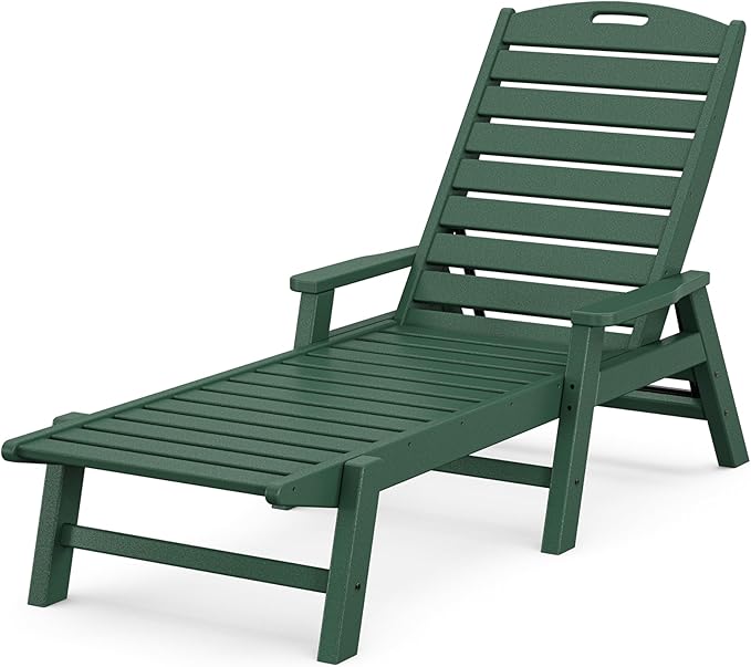 POLYWOOD Nautical Chaise, Green