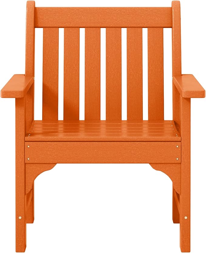 WestinTrends Malibu Outdoor Patio HDPE Adirondack Dining Arm Chair, Orange