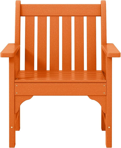WestinTrends Malibu Outdoor Patio HDPE Adirondack Dining Arm Chair, Orange