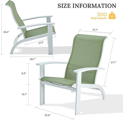 VICLLAX Outdoor Adirondack Chair, Patio Chair for Lawn Garden, All Weather Outdoor Lounge Chair, Green