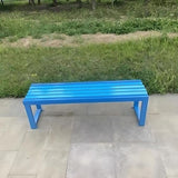 Weatherproof Metal Dining Bench, Outdoor Bench Backless Patio Bench 2-Person Farmhouse Bench Garden Bench for Kitchen - Photo 7