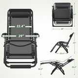 ZENPETIO 29In XL Zero Gravity Chair w/Cushion, Zero Gravity Recliner Lounge Chair for Indoor and Outdoor - Photo 3