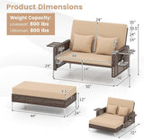 Tangkula Patio Rattan Daybed with 4-Level Adjustable Backrest - Photo 3