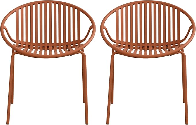 Christopher Knight Home Set of 2 Tita Modern Patio Outdoor Dining Chairs, Stacking Chair, Outside Dinner - Photo 10