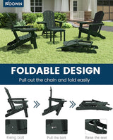 FOOWIN Folding Adirondack Chair Set of 8, HDPE Adirondack Chairs with Cup Holder - Photo 5
