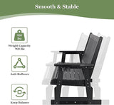 HIPS Patio Glider Two-Seat with Cup Holders, Durable HIPS Material, All-Weather Resistant - Photo 6