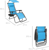 Best Choice Products Folding Zero Gravity Outdoor Recliner Patio Lounge Chair w/Adjustable Canopy Shade, Headrest - Photo 3
