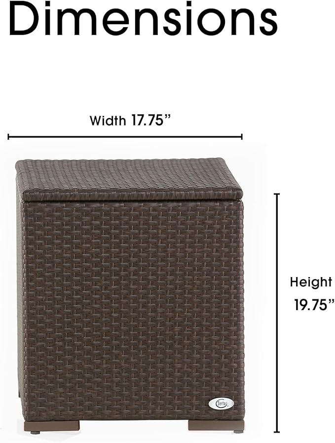 Serta Laguna Brown Resin Wicker Outdoor Patio Furniture Collection, Easy Assembly, Porch or Pool - Photo 3