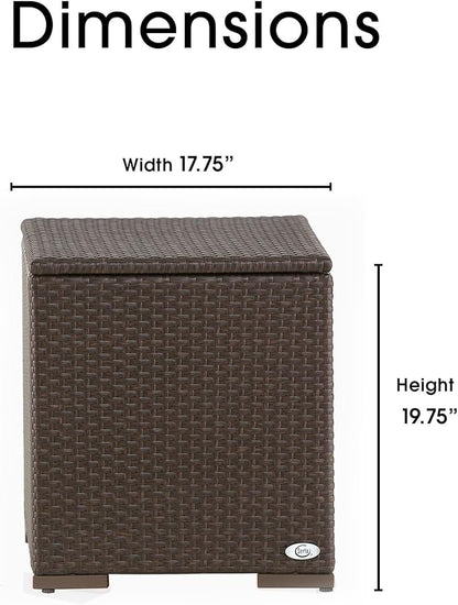 Serta Laguna Brown Resin Wicker Outdoor Patio Furniture Collection, Easy Assembly, Porch or Pool, Side Table Brown Wicker