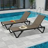 Domi Pool Lounge Chairs Set of 2, Aluminum Chaise Lounge Outdoor - Photo 1