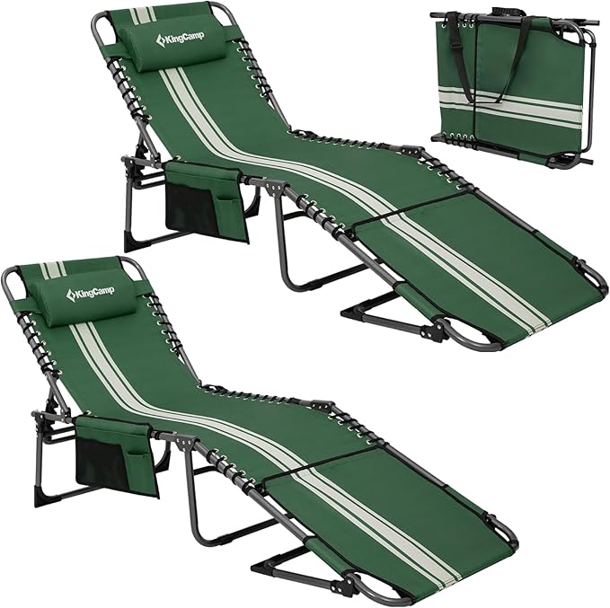 KingCamp 2 Pack Folding Lounge Chair Outdoor - Photo 1