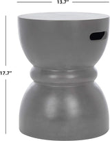 SAFAVIEH Outdoor Collection Haruki Modern Dark Grey Concrete Round Accent Table (Fully Assembled) - Photo 10