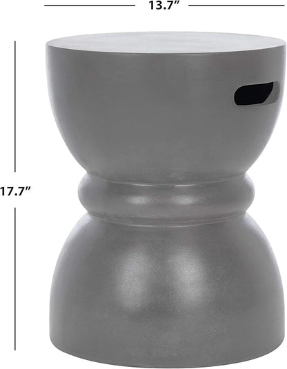 SAFAVIEH Outdoor Collection Haruki Modern Dark Grey Concrete Round Accent Table (Fully Assembled)