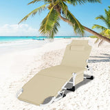 DoCred 3 in 1 Sun Tanning Chair with Face Arm Hole, Heavy Duty Folding Chaise Lounge Chairs - Photo 6