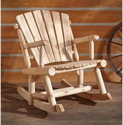 Outdoor Rocking Chair Wooden, Oversized Adirondack Rocker for Porch and Patio