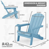 YEFU Adirondack Chair, Oversized Plastic Adirondack Chair Folding Outdoor Chairs with Cup Holder - Photo 8