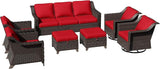 7 Pieces Patio Conversation Furniture Set - 1 Sofa, 2 Armchairs, 2 Ottomans, 2 Swivel Chairs - Photo 7
