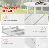 Costaelm Patio Conversation Table, Tatio Accent Tables, HDPE Outdoor Weather Resistant - Photo 7