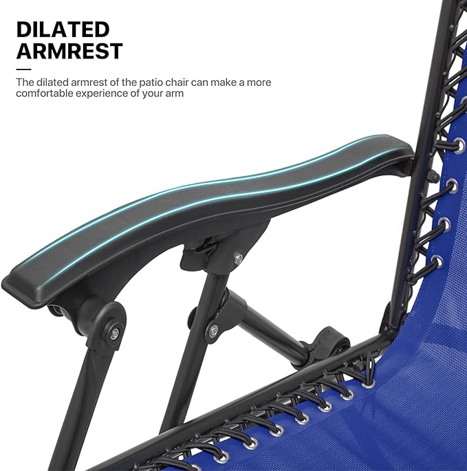 MoNiBloom Zero Gravity Chair Outdoor Folding Patio Lounge Chair for Outside Reclining Lawn Chair Recliner Beach Chair - Photo 9
