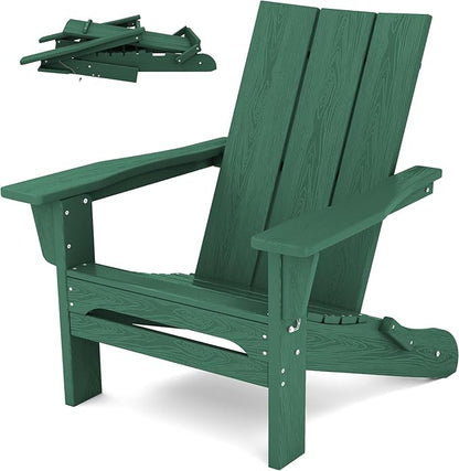 SERWALL Modern Folding Adirondack Chair Green