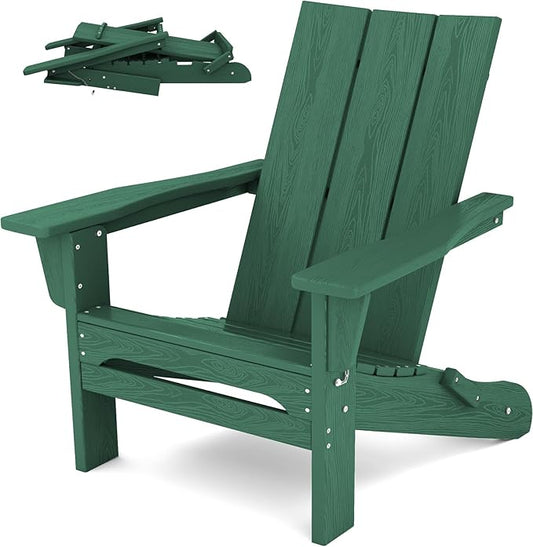 SERWALL Modern Folding Adirondack Chair Green