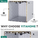 YITAHOME 90 Gallon Large Deck Box, Double-Wall Resin Outdoor Storage Boxes, Deck Storage for Patio Furniture, Cushions - Photo 3