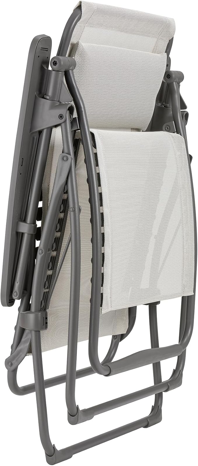 Lafuma Futura LFM3118 8548 Zero Gravity Outdoor Steel Framed Lawn Patio Recliner Folding Lounge Chair with Batyline Canvas, Seigle Grey