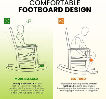LOUNZY HDPE Outdoor Rocking Chairs Set of 8, Lime