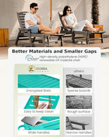 Chaise Lounge Outdoor with 6-Position, Oversized Patio Lounge Chairs with Cup Holder in HDPE - Photo 6