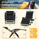 Slendor Oversized Zero Gravity Chairs XXL, 33In Padded Zero Gravity Lounge Chair, Lawn Recliner - Photo 3