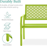Best Choice Products Outdoor Bench 2-Person Metal Steel Benches Furniture for Garden, Patio, Porch - Photo 3