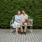 XBrand 44" L Iron Sun-Patterned Seat for Two, Patio & Porch Furniture for Park, Yard, Lawn, Balcony, Backyard – White - Photo 9