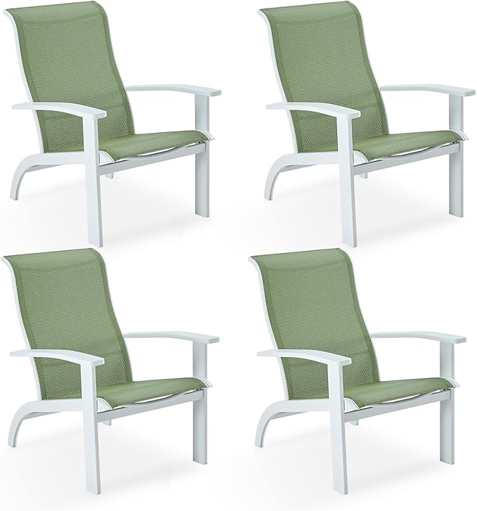 DIFY Patio Adirondack Chair Set of 4,Outdoor Adirondack Chair Weather Resistant for Backyard,Pool Deck and Beach,Green