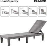 Outdoor Lounge Chaise, Adjustable Pool Lounge Chairs with 5 Positions Backrest - Photo 5