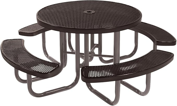 COATEDOUTDOORFURNITURE Heavy-Duty Portable Outdoor Picnic Table with Umbrella Hole - Photo 1