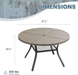 DIFY 47.2" Round Outdoor Patio Dining Table for 6 - Photo 3