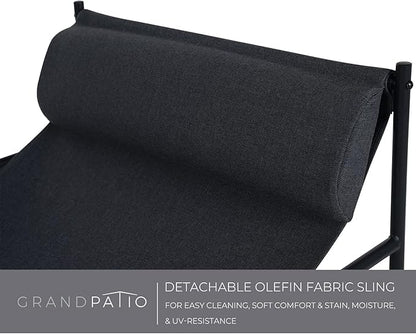 Grand patio 3-Piece Outdoor Sling Chair Set Modern Lounge Chairs Armchair, Black