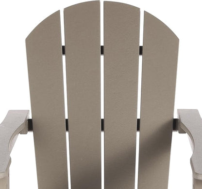 WO WESTIN OUTDOOR HDPE Laguna Outdoor Rocking Poly Adirondack Chair (Set of 2), Weathered Wood