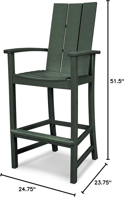 POLYWOOD® Modern Adirondack Bar Chair in Green